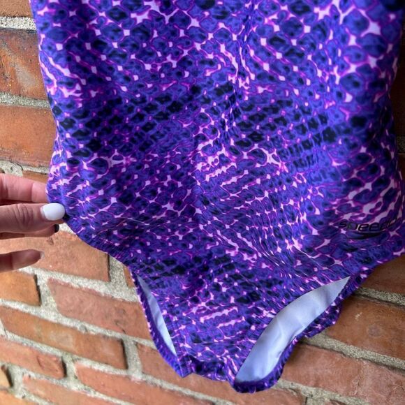 Speedo Purple Print Ultraback Racerback Swimsuit - Picture 4 of 7